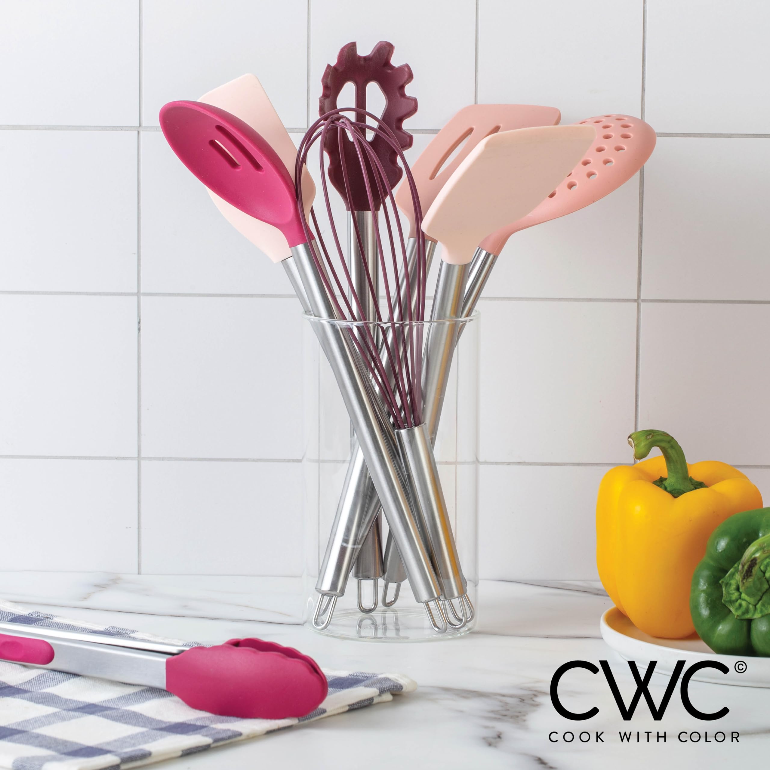 COOK WITH COLOR opened packaging with all 10 pieces laid out for easy identification