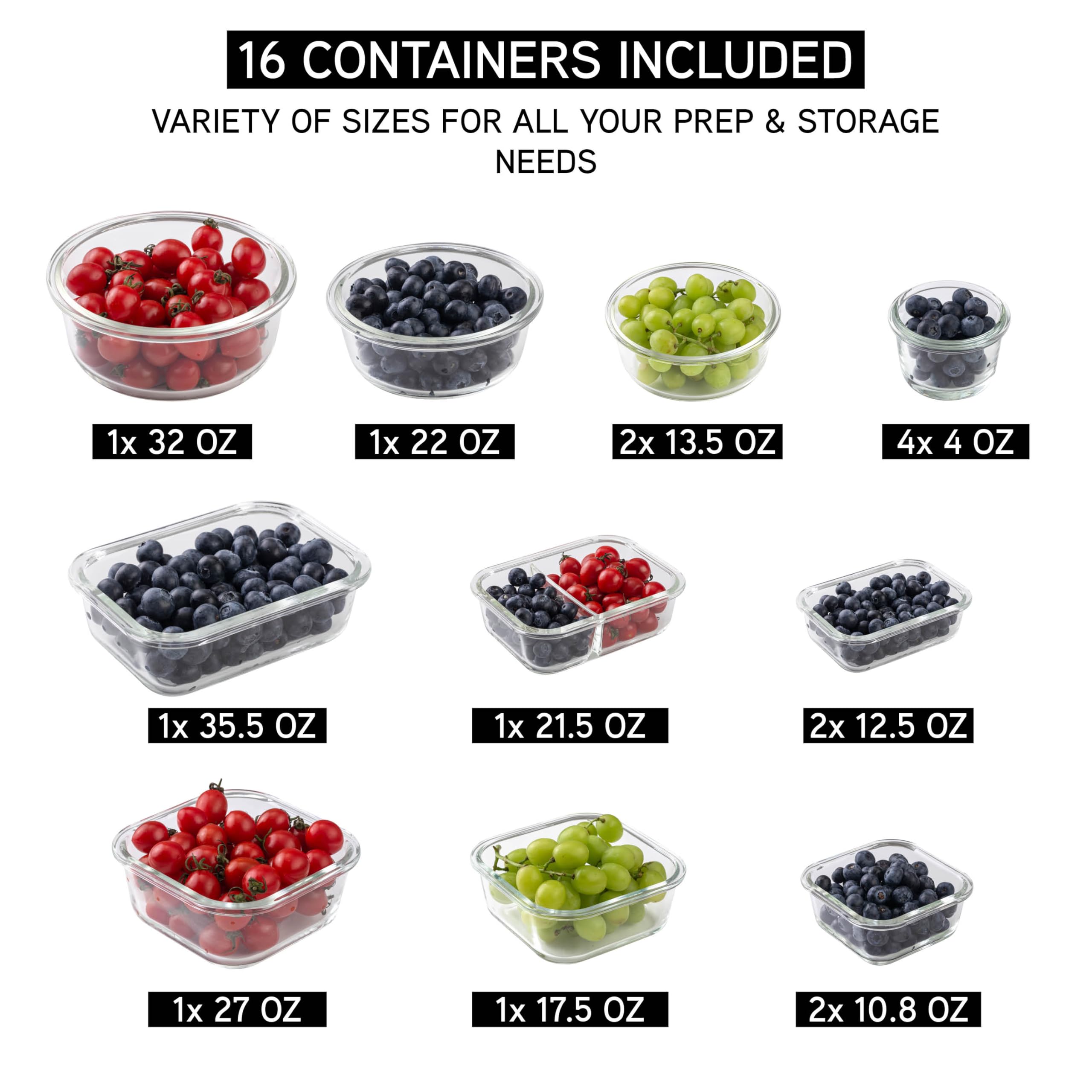 COOK WITH COLOR round containers stacked to save space and stay organized
