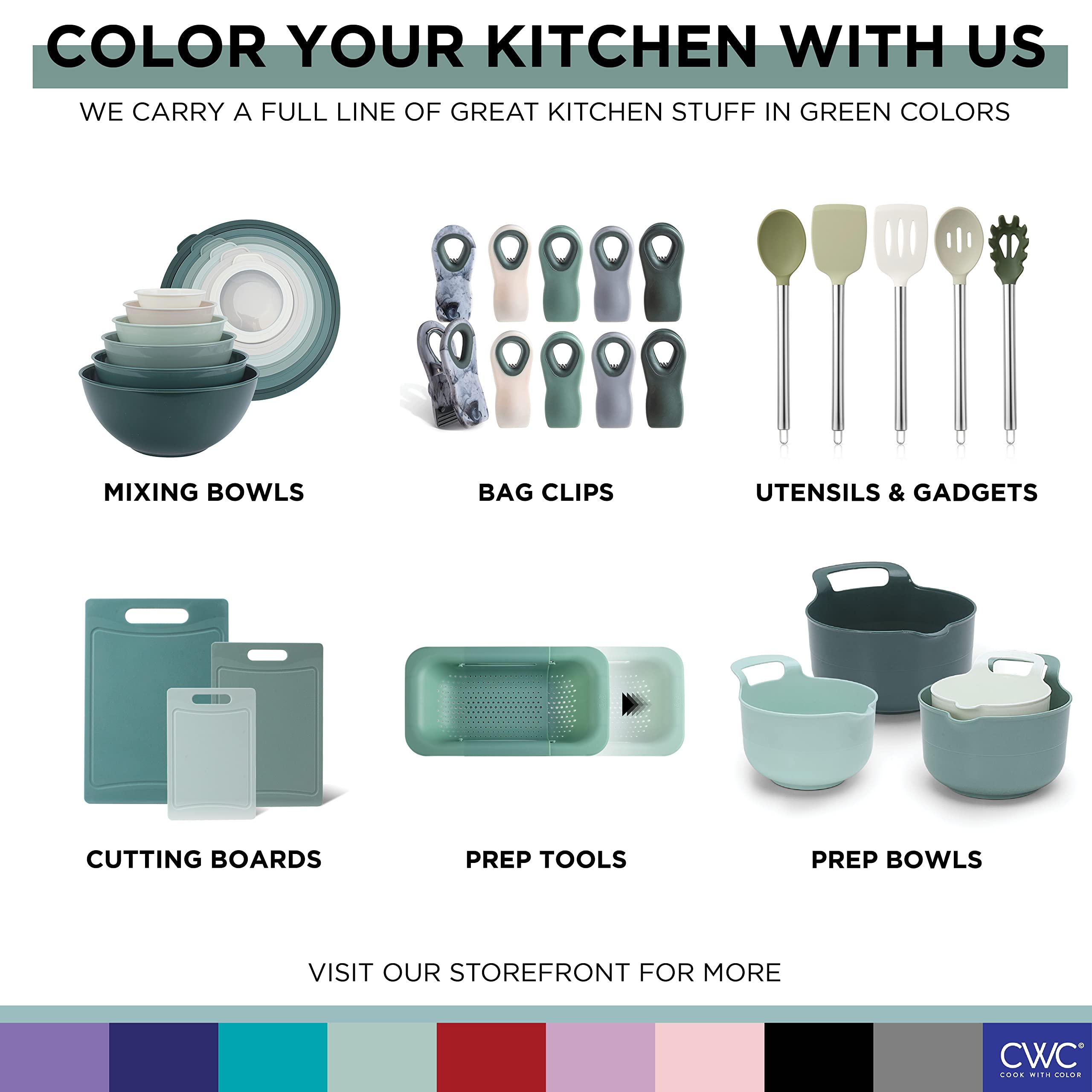 COOK WITH COLOR measuring cup beside apple showing real size and scale