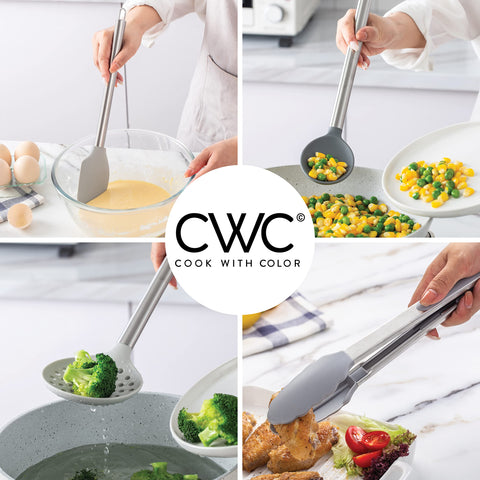 COOK WITH COLOR spoon beside a ruler for size comparison illustrating practical length and scale
