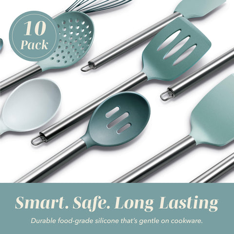 COOK WITH COLOR utensils in use in frying pan protecting cookware surface