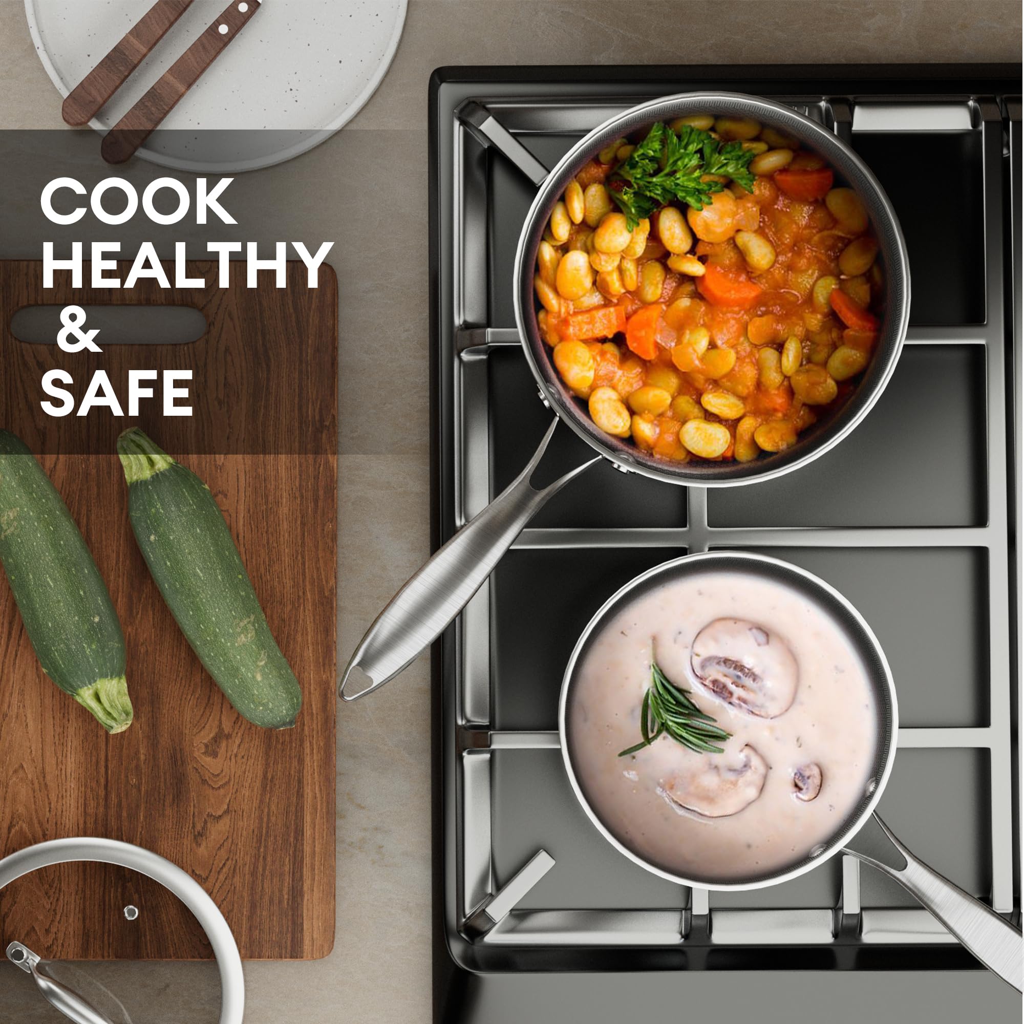 COOKER KING ergonomic stay-cool handle detail for safe comfortable gripping