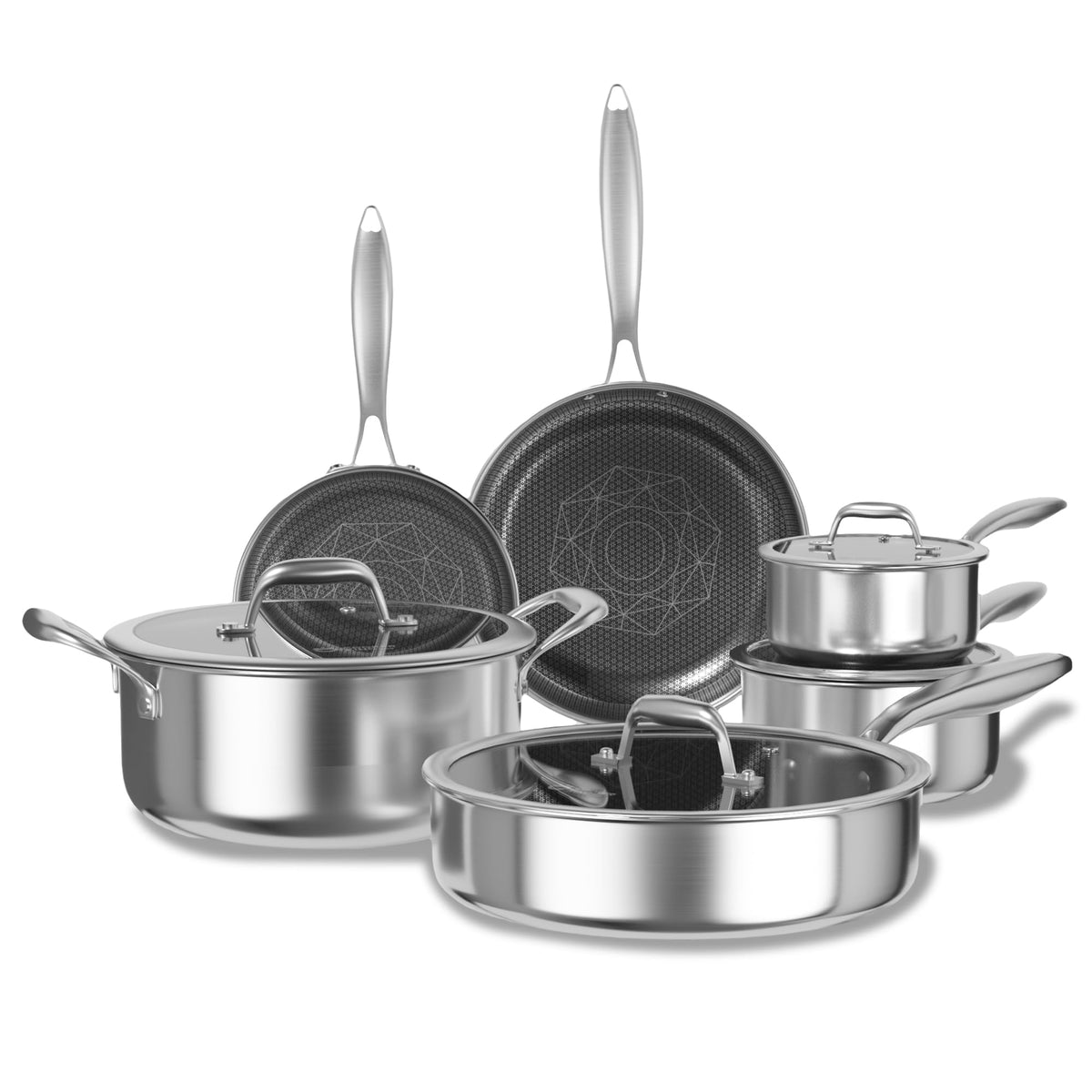 COOKER KING front packaging showing full 10-piece set and benefits