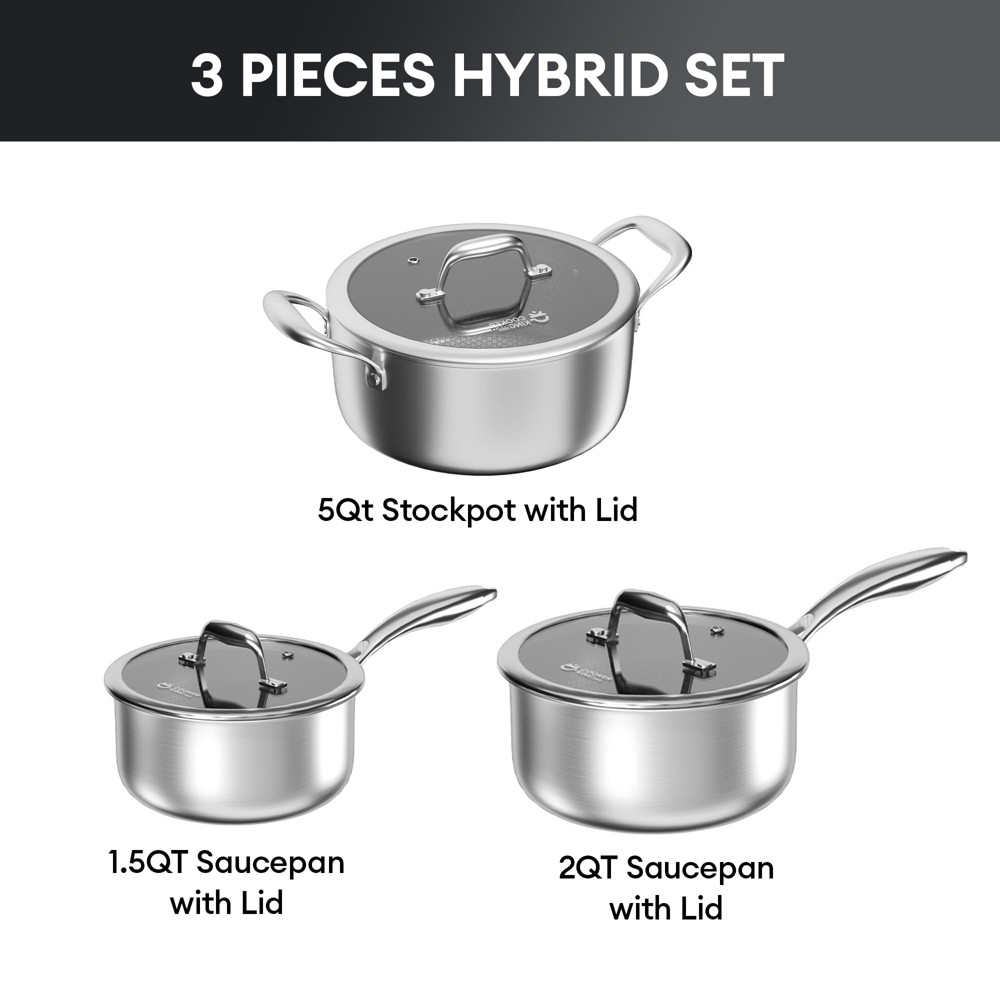 COOKER KING size comparison with utensils, helps visualize real kitchen scale