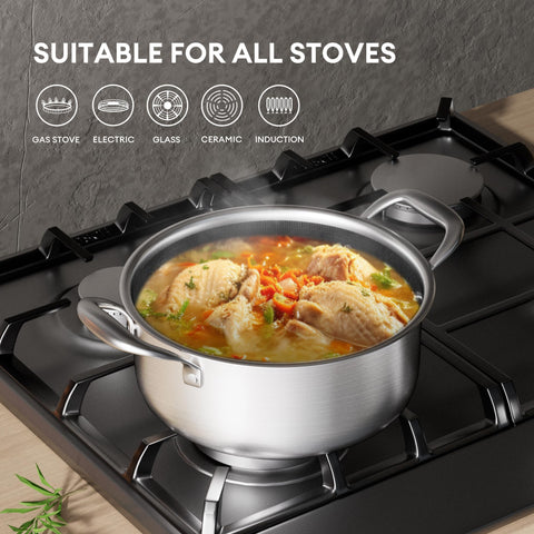 COOKER KING tempered glass lid closeup, lets you monitor food and retain moisture