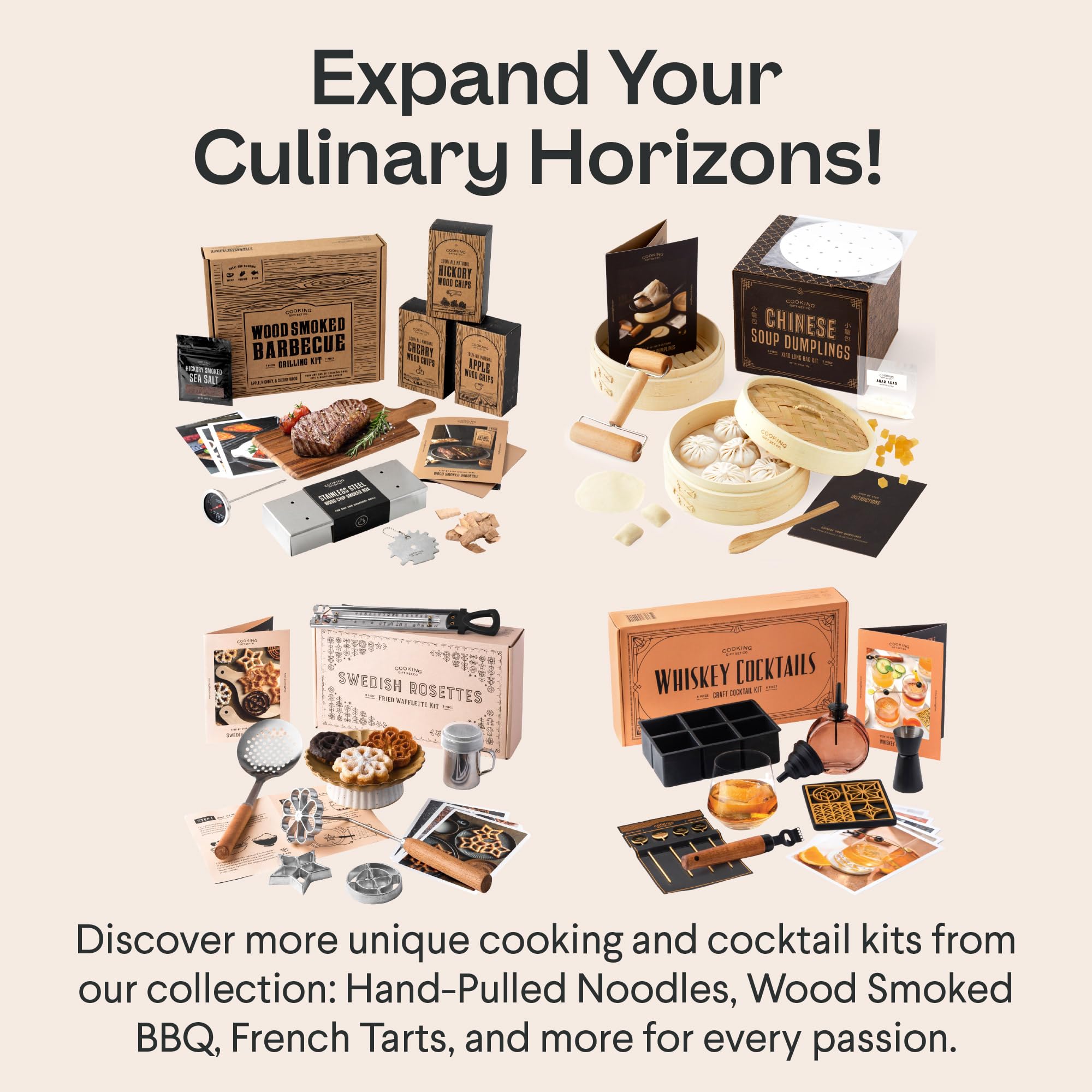Cooking Gift Set guide and tools laid out showing included instructions for beginners