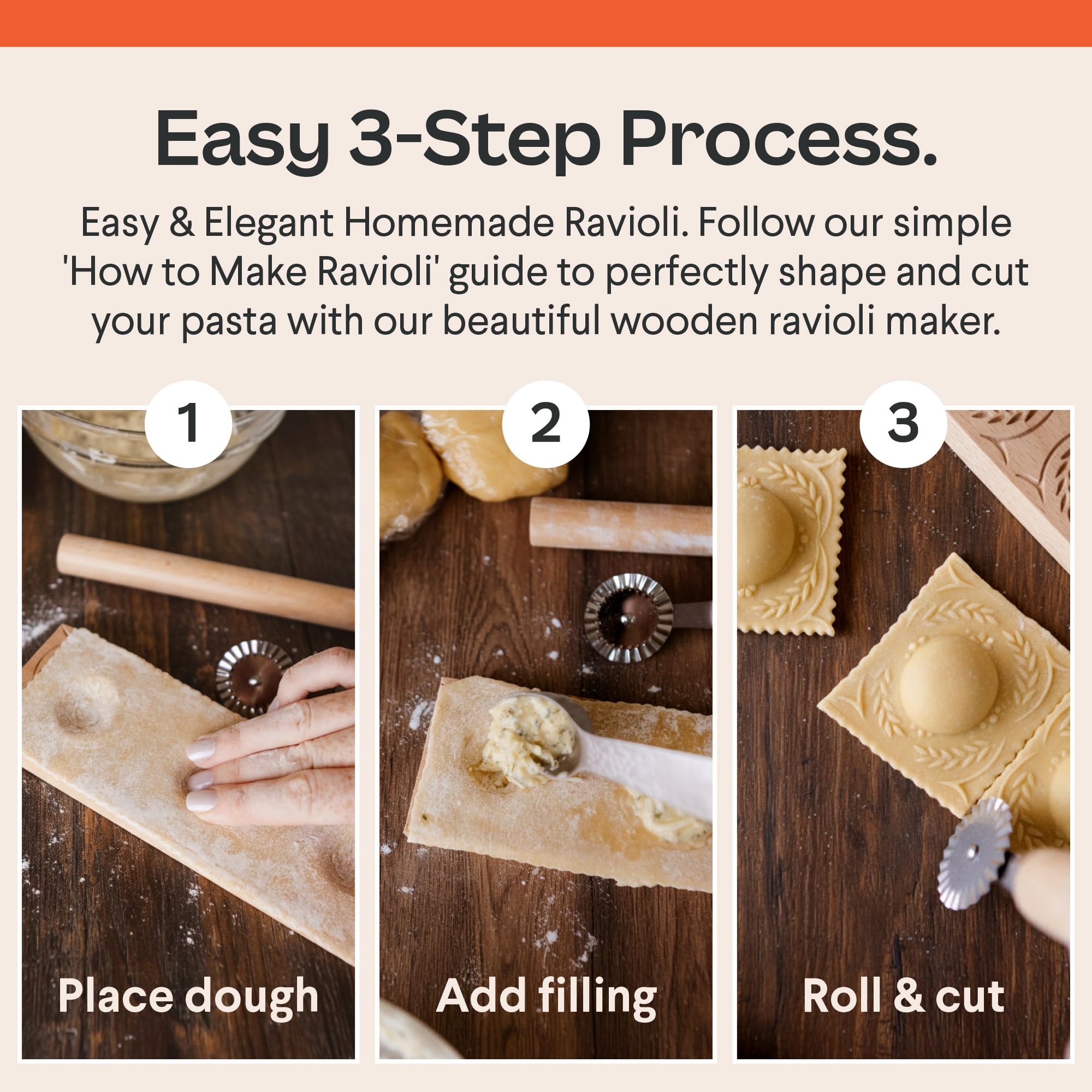Cooking Gift Set rolling pin closeup showing smooth surface for easy dough rolling