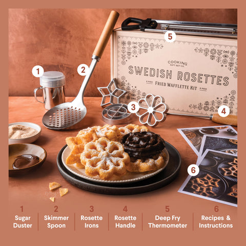 Cooking Gift Set three iron designs closeup highlighting historic patterns