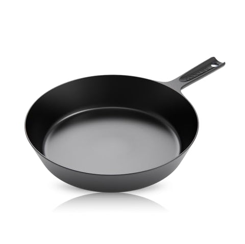 COOKLIFE 10-inch skillet front view showing compact design and balanced handle for easy serving