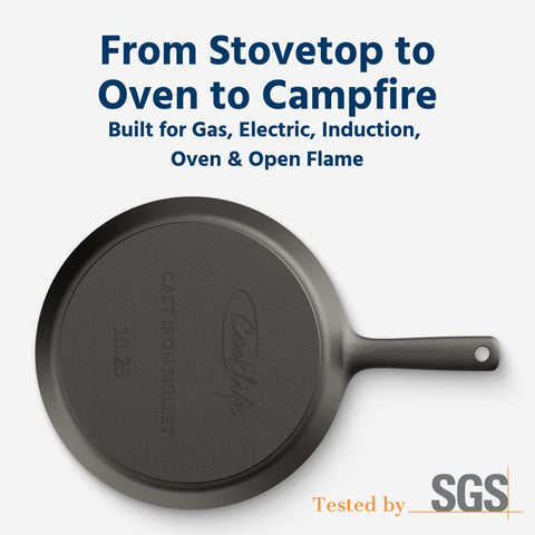 COOKLIFE skillet on scale illustrating 4.2 lb lightweight design for easier handling