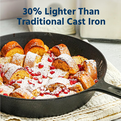 COOKLIFE skillet in oven with baked dish demonstrating stovetop-to-oven versatility