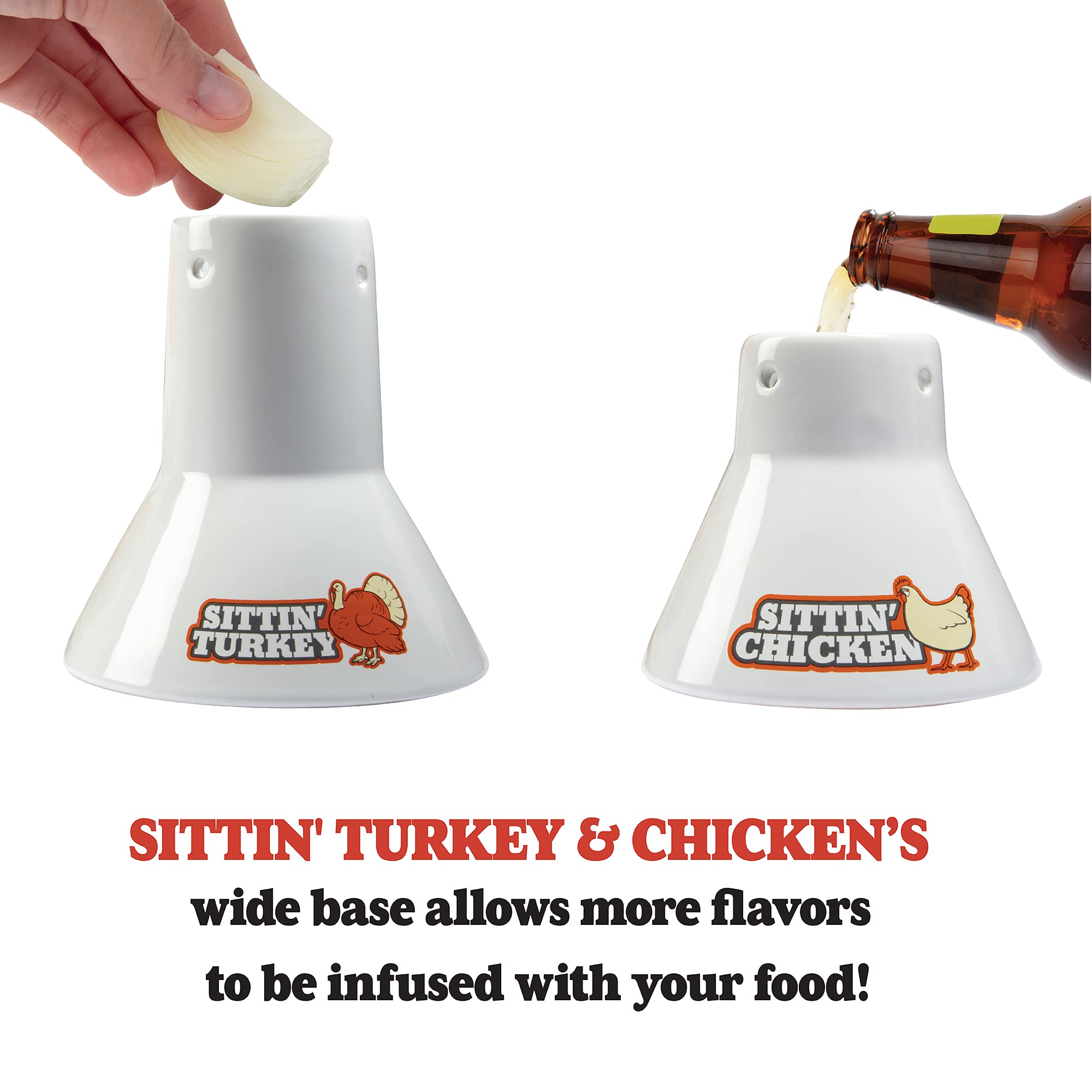 COOK'S CHOICE turkey roasting upright in oven demonstrating stability