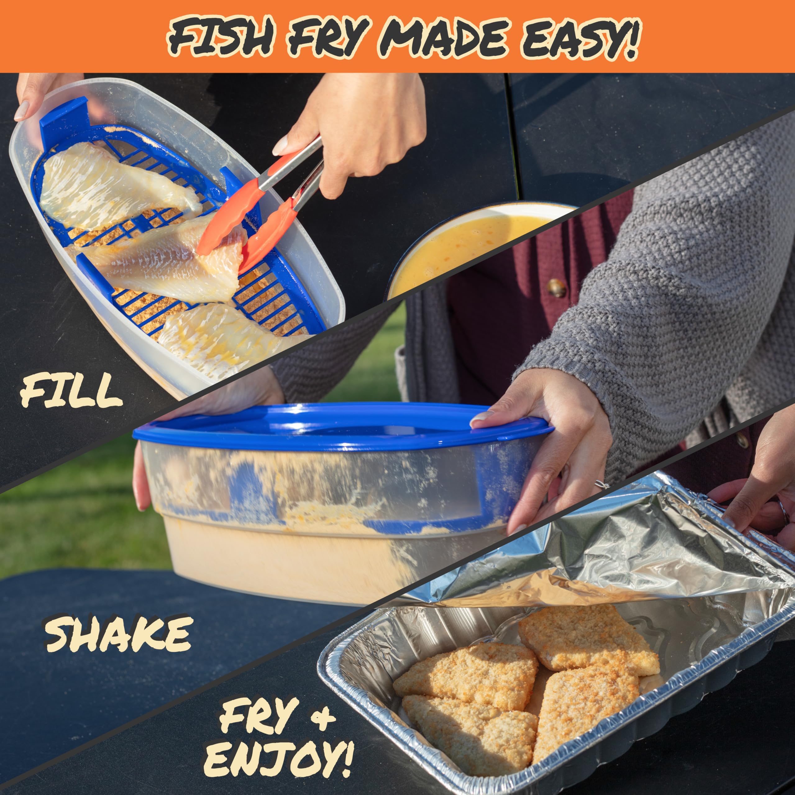 COOK'S CHOICE airtight lid sealed to keep leftover breading fresh