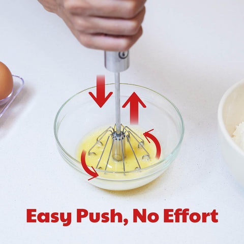Cooks Innovations 12-inch whisk full view illustrating compact reach and easy handling benefit