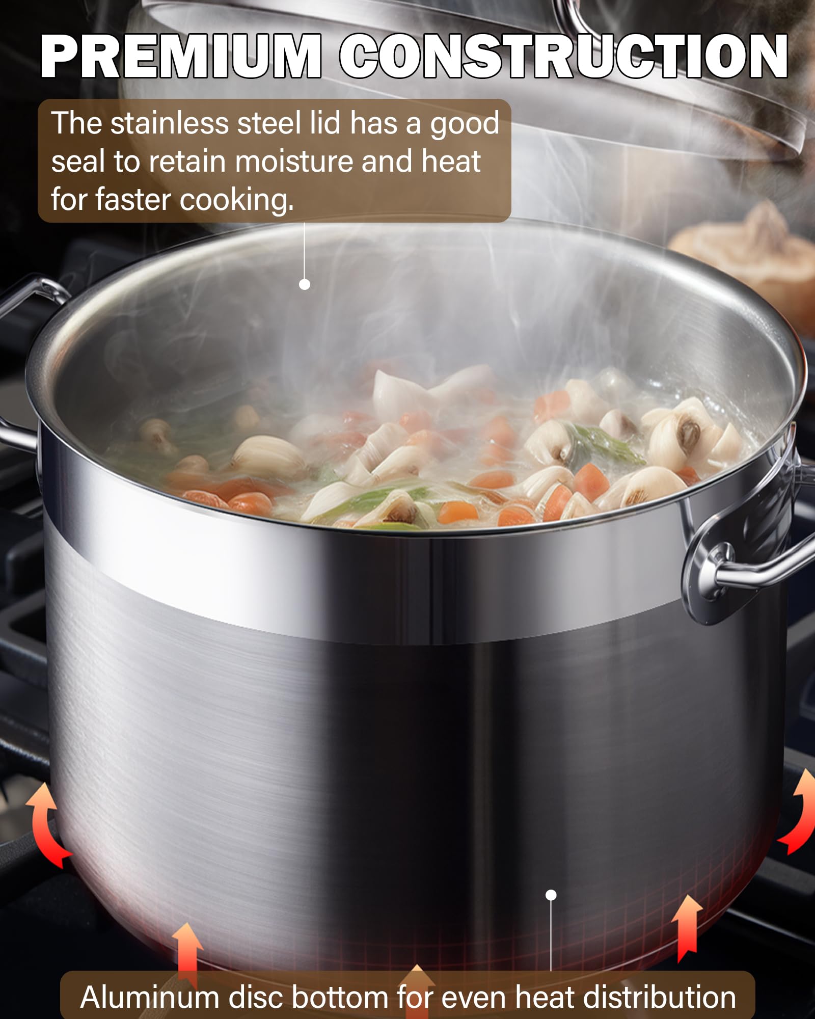 Cooks Standard pot on induction cooktop in active simmer, reliable stove compatibility