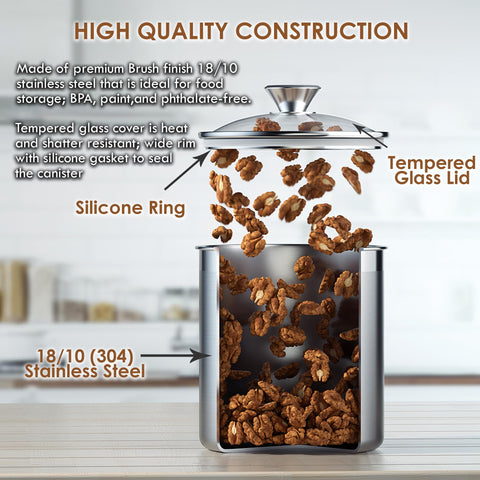 Cooks Standard canisters arranged on pantry shelf showing tidy organization benefit