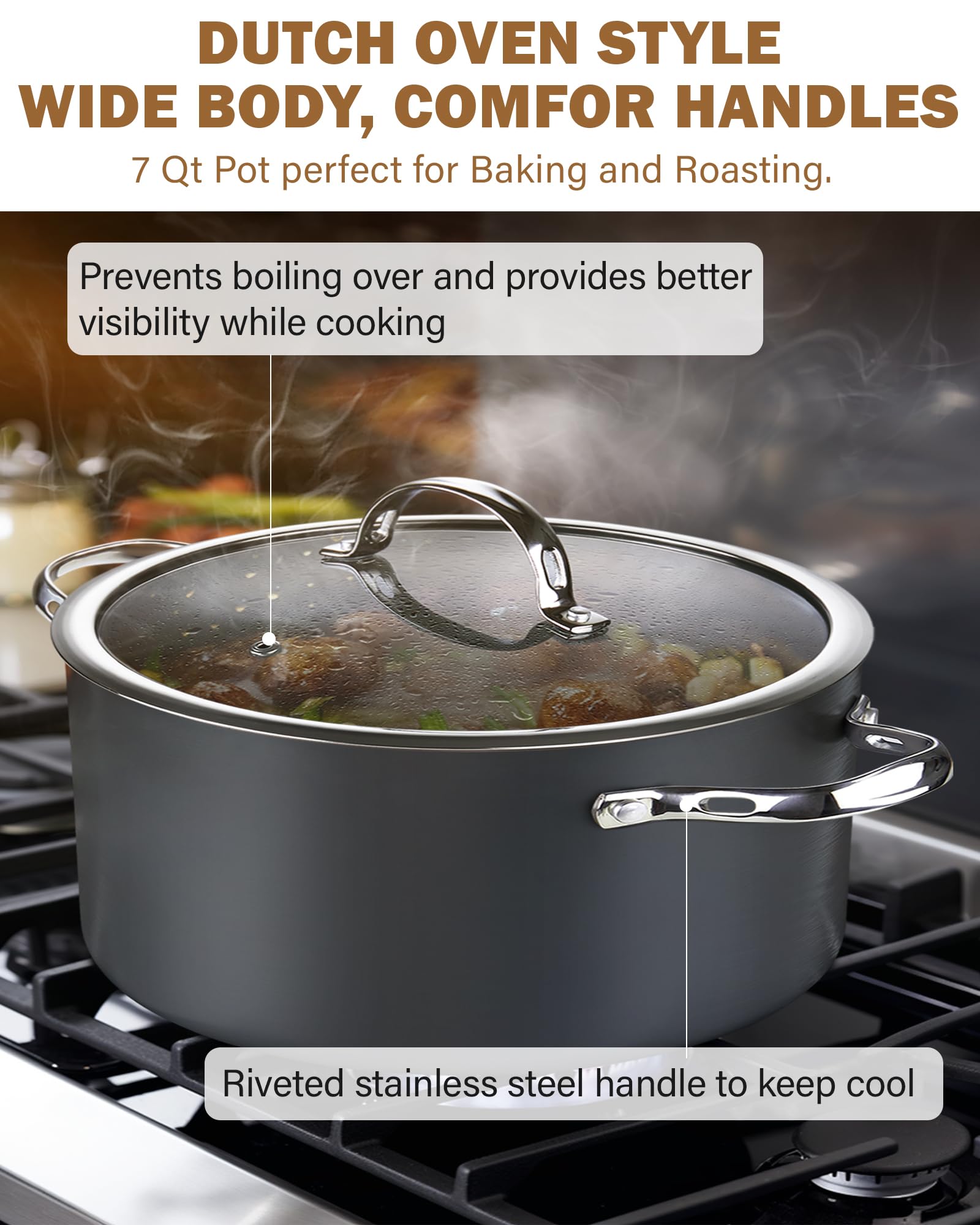 Cooks Standard interior nonstick surface closeup highlighting easy food release