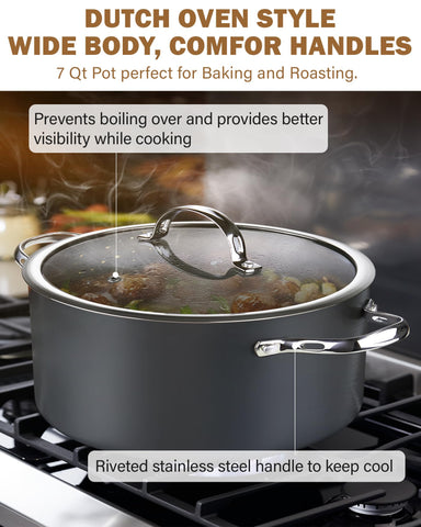 Cooks Standard interior nonstick surface closeup highlighting easy food release