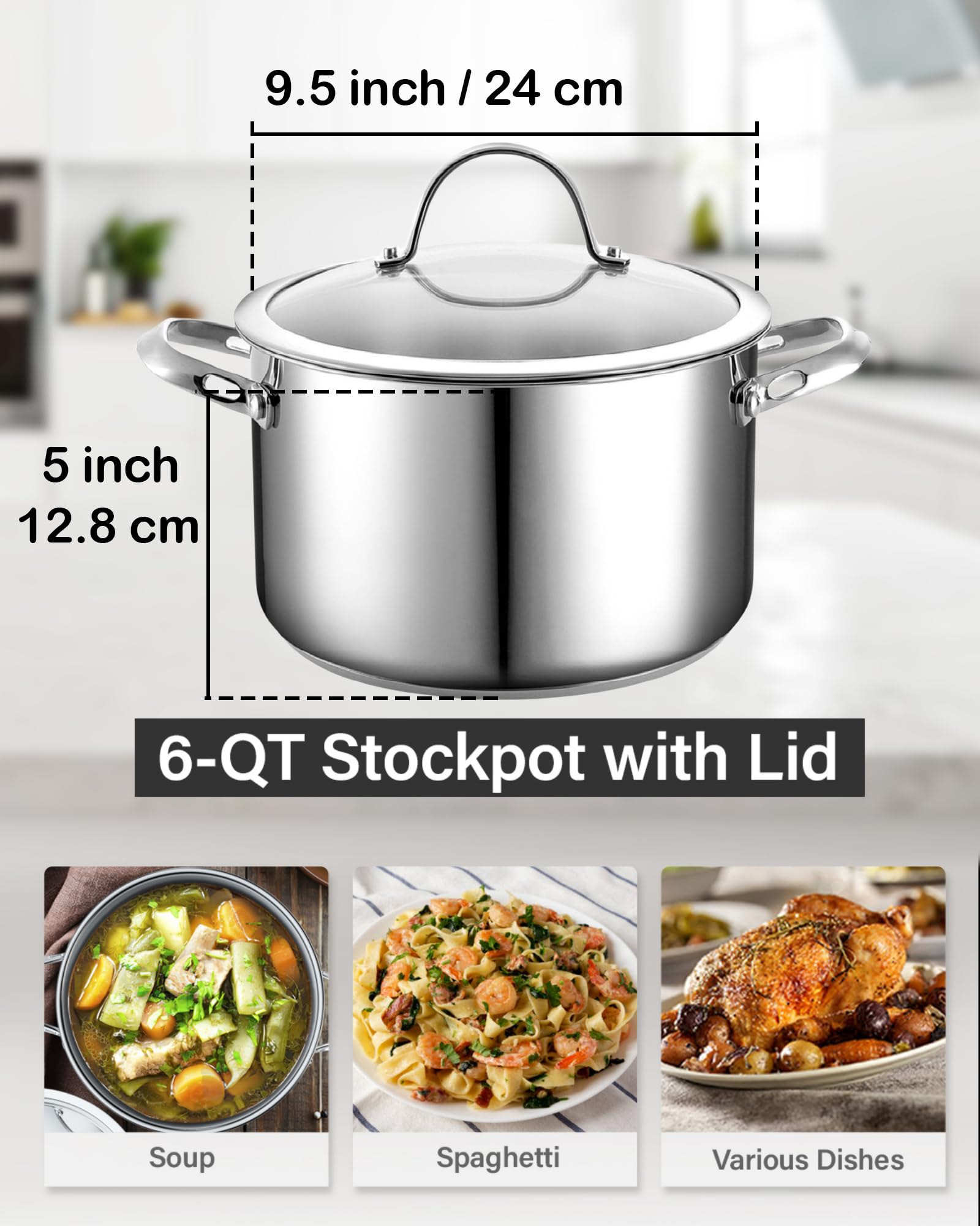 Cooks Standard tempered glass lid closeup with steam vent for easy monitoring benefit