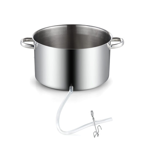 Cooks Standard juice collection chamber filling a Mason jar for easy canning