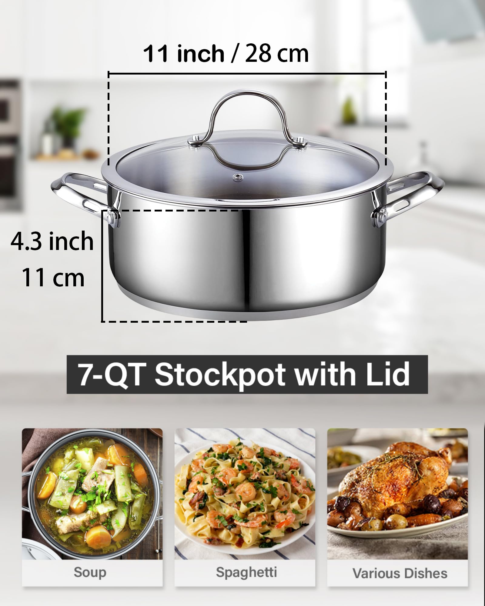 Cooks Standard tempered glass lid close-up with steam vent for easy monitoring while cooking