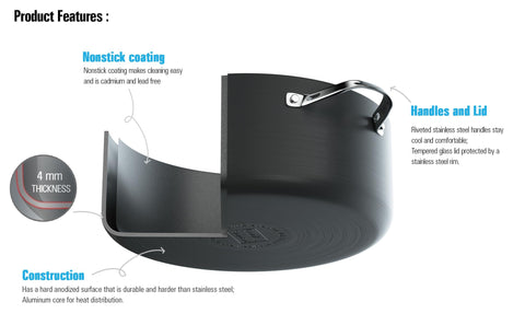 Cooks Standard tempered glass lid steam vent close-up showing moisture control advantage