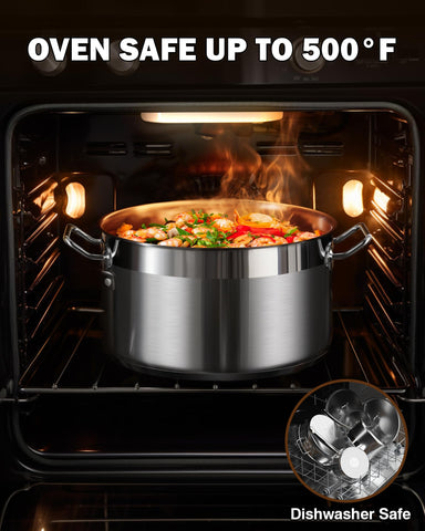 Cooks Standard pot on stove with utensils showing real-world size