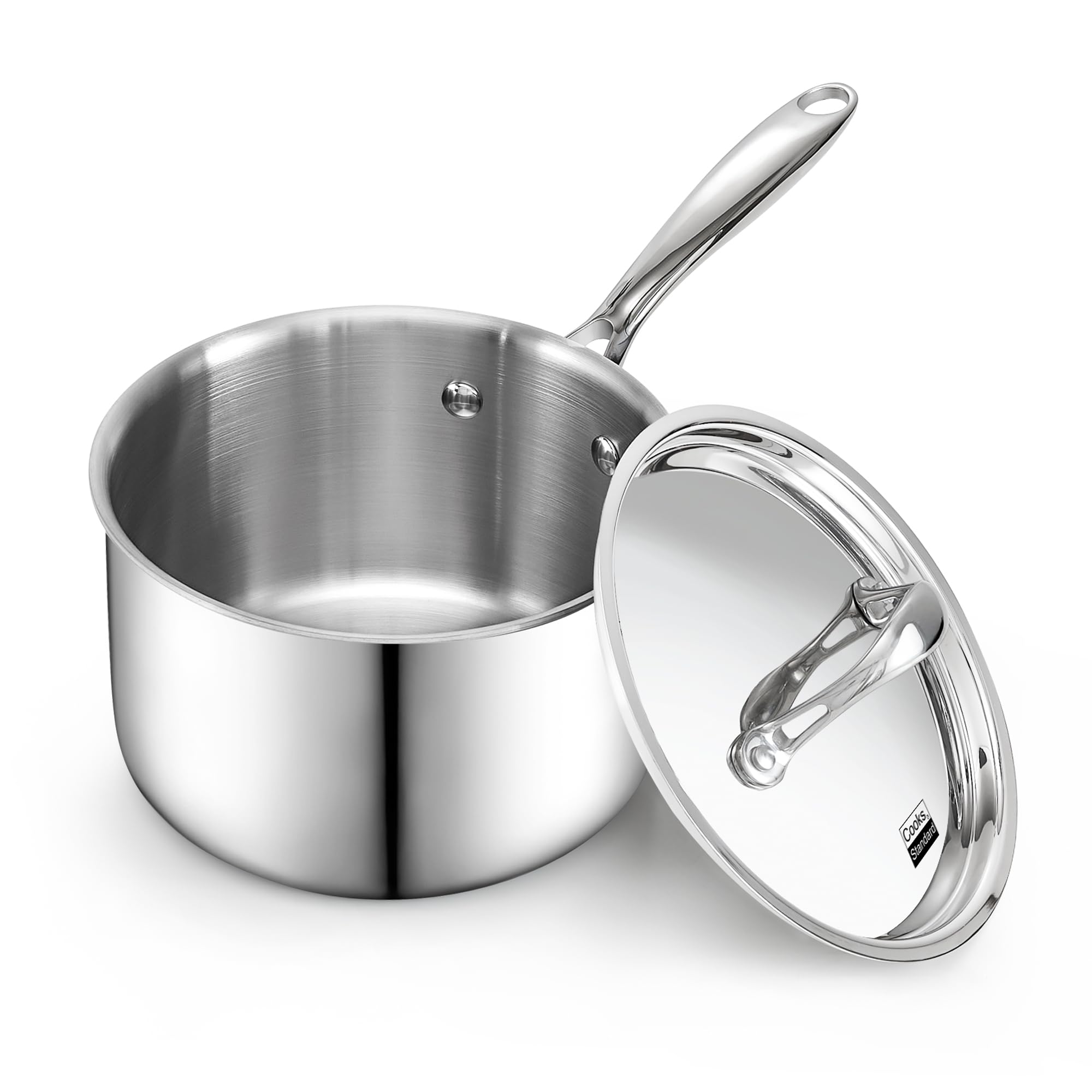 Cooks Standard front view showing polished exterior and 3-quart capacity benefit: professional appearance