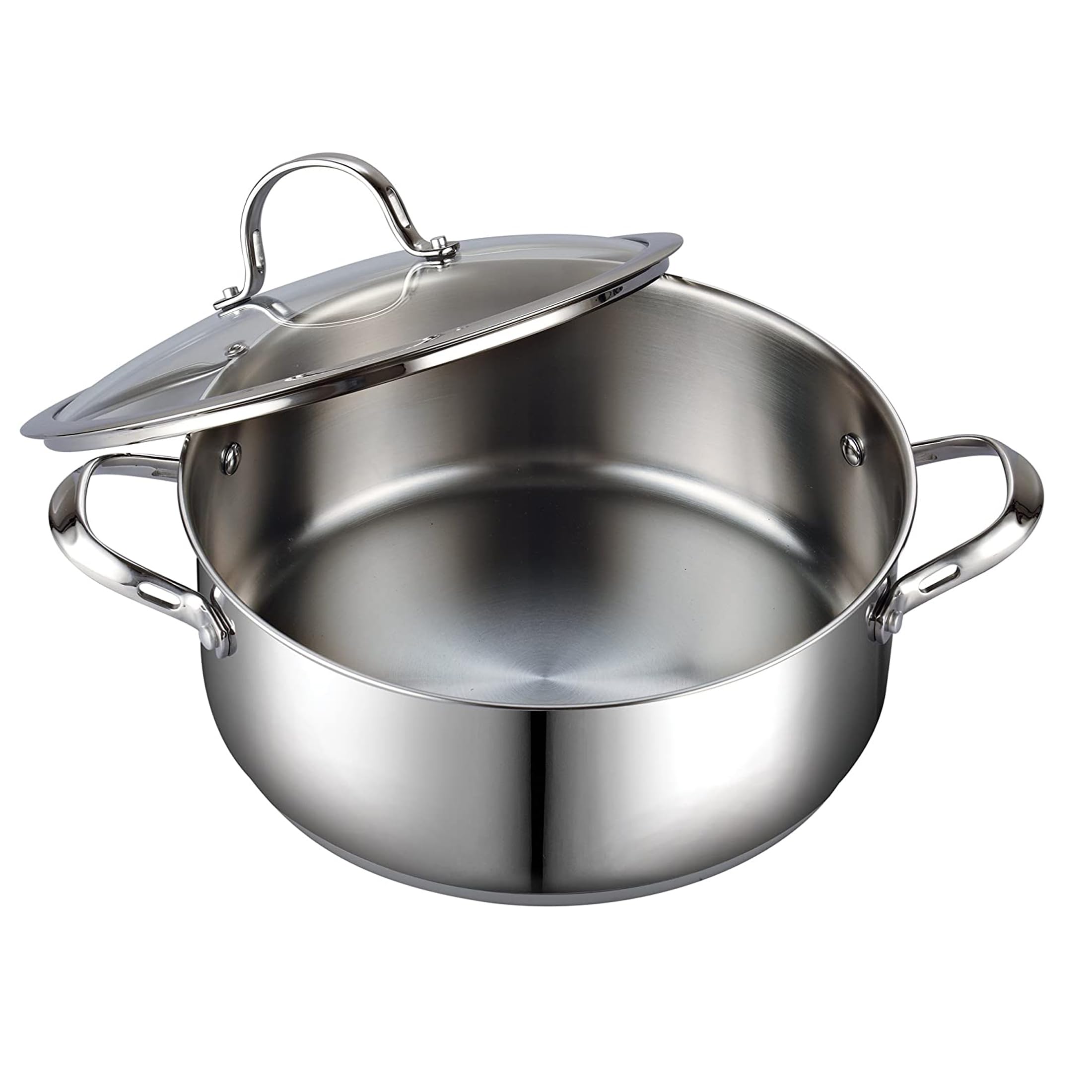 Cooks Standard pot next to common kitchen items illustrating 7-quart capacity for batch cooking