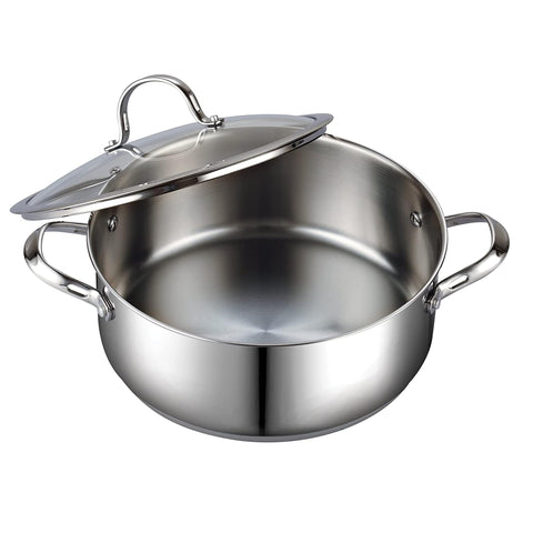 Cooks Standard pot next to common kitchen items illustrating 7-quart capacity for batch cooking