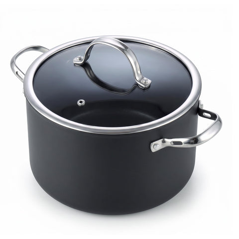 Cooks Standard front view of 8-quart pot showing nonstick finish and capacity benefits
