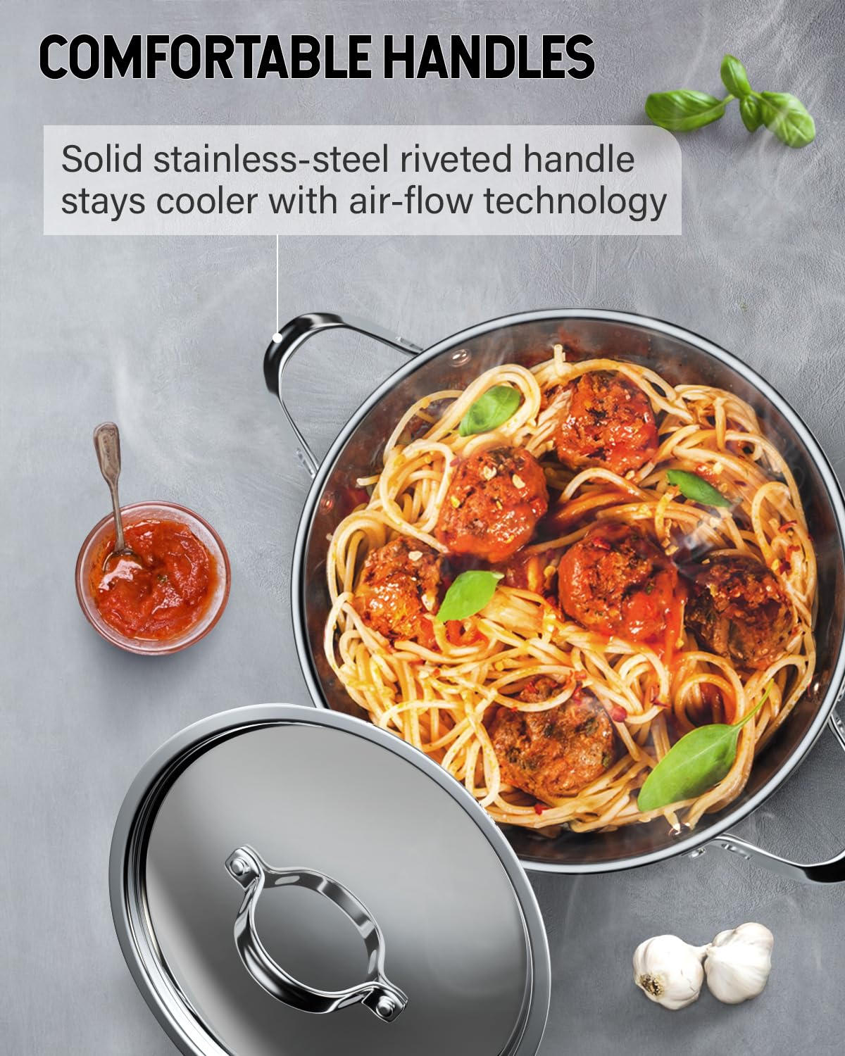 Cooks Standard on an induction cooktop proving compatibility and rapid heating