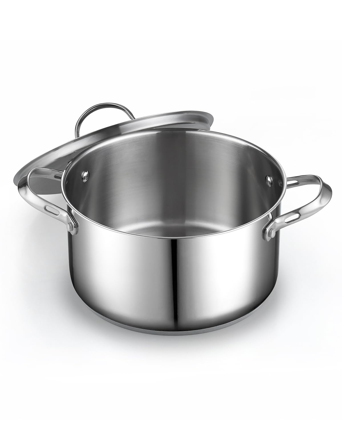 Cooks Standard size comparison with hand illustrating 6-quart capacity for portions
