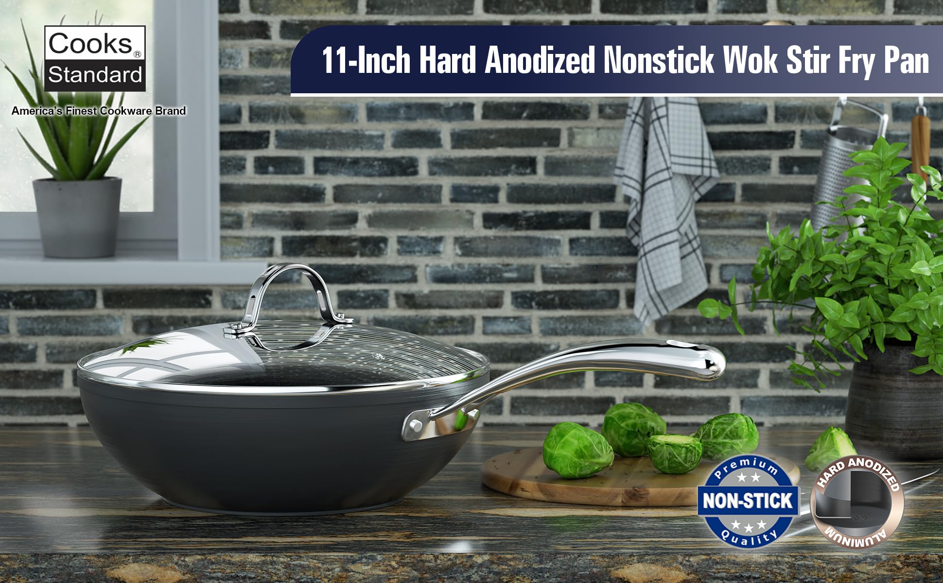 Cooks Standard close-up of nonstick interior showing smooth surface for easy food release