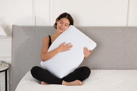 COOL GEL pillow on made bed illustrating a cool, inviting sleep surface