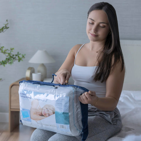 COOL GEL removable cover folded to show washable, hygienic convenience