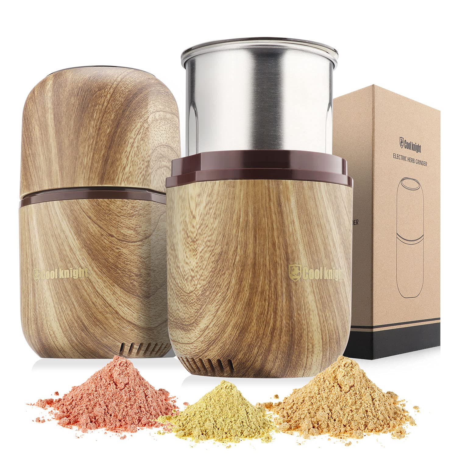 COOL KNIGHT front view showing compact grinder and cup for quick kitchen use