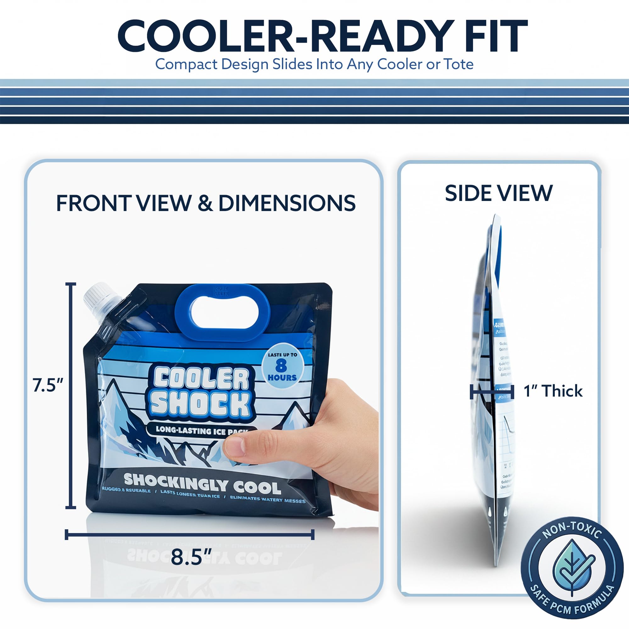 Cooler Shock cap and included funnel close-up for easy filling