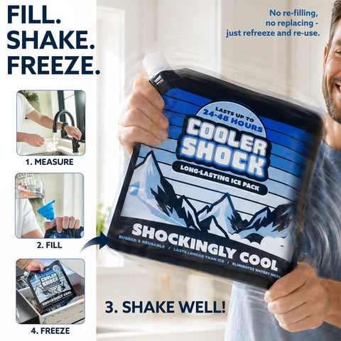 Cooler Shock frozen pack ready in a freezer for fast use