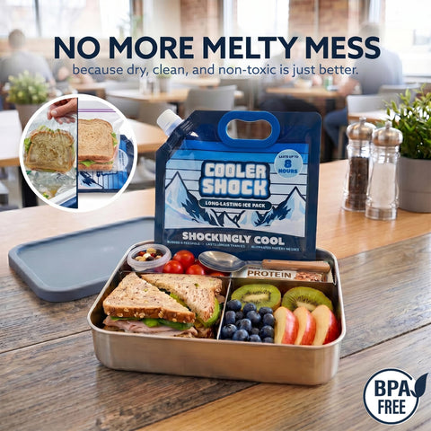 Cooler Shock pack inside cooler keeping food dry and cold