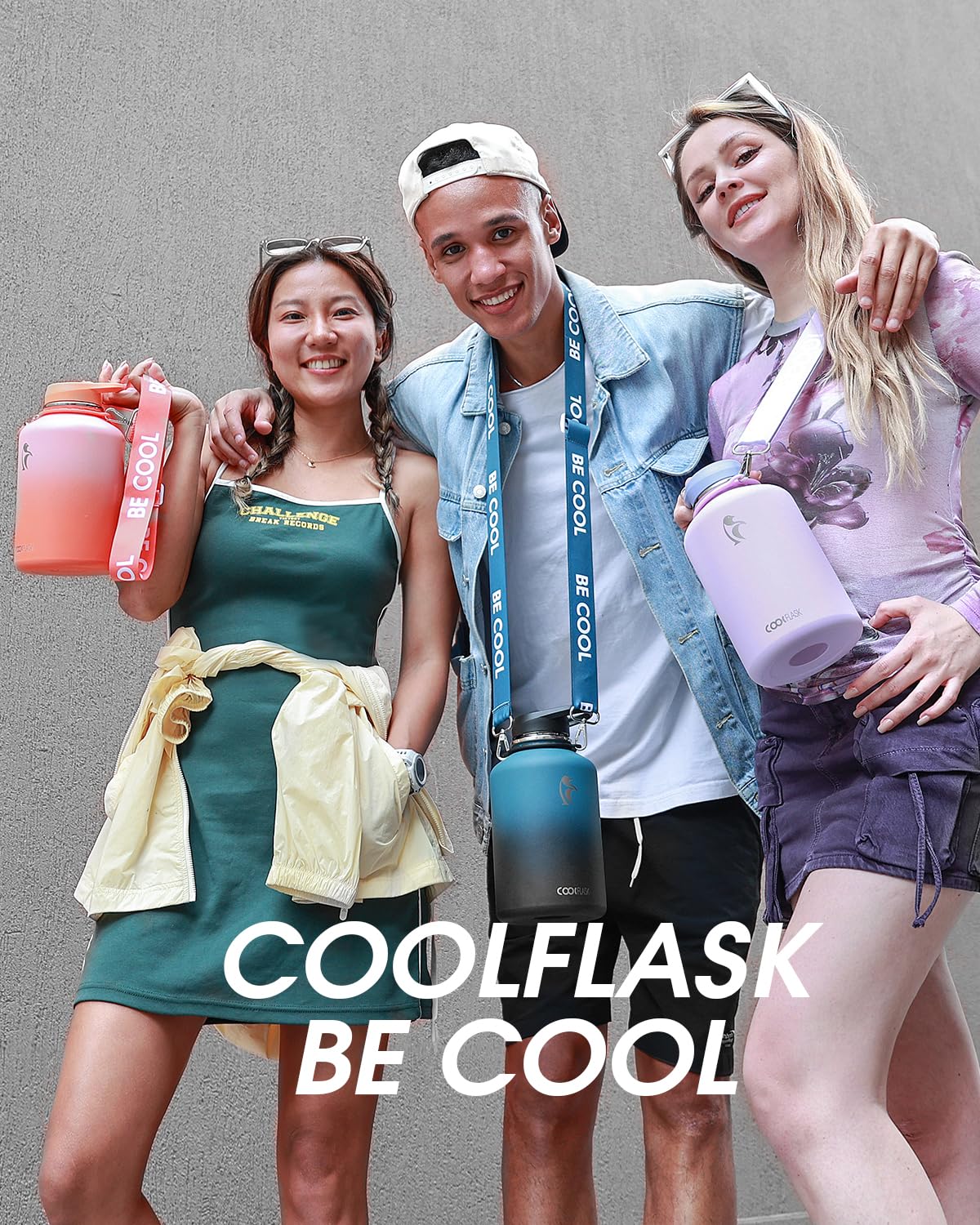 Coolflask carried on a hike in nature, shows portability and cold retention