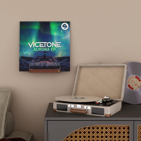CoolGift Mart record stand in room lifestyle showing decorative impact benefit