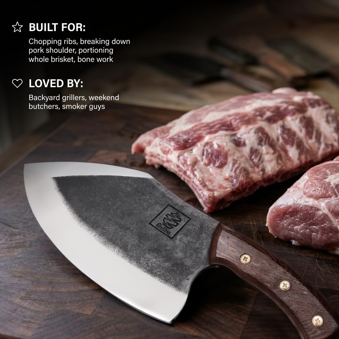 COOLINA Lixy walnut handle close-up showing ergonomic grip and secure rivets
