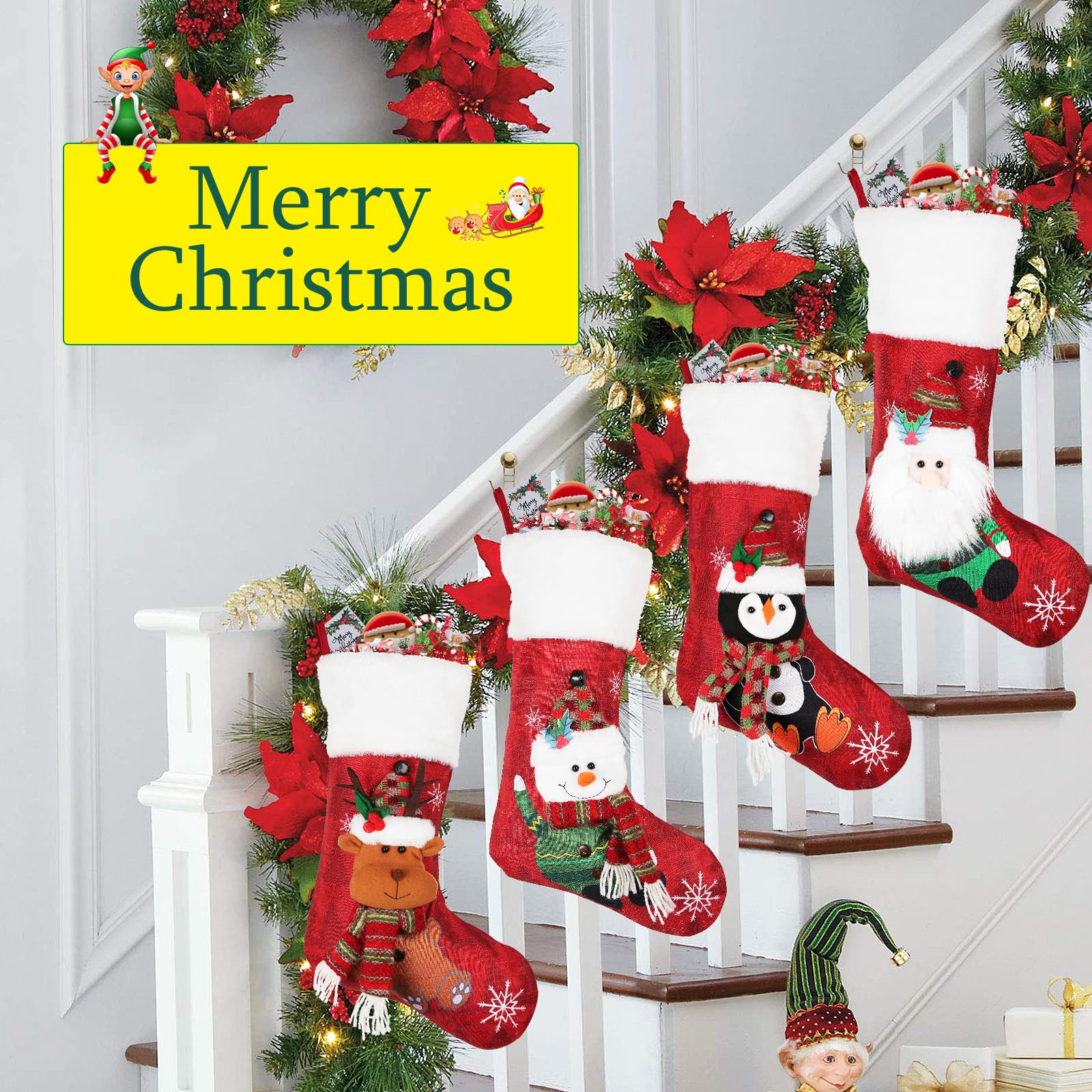 COOLWUFAN close-up plush Santa details showing festive texture and charm