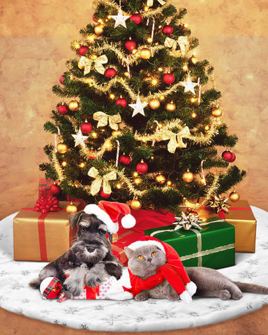 COOLWUFAN living room scene with skirt under tree creating elegant holiday ambiance