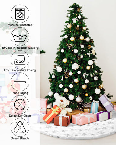 COOLWUFAN scale view with wrapped presents to show 48-inch diameter coverage