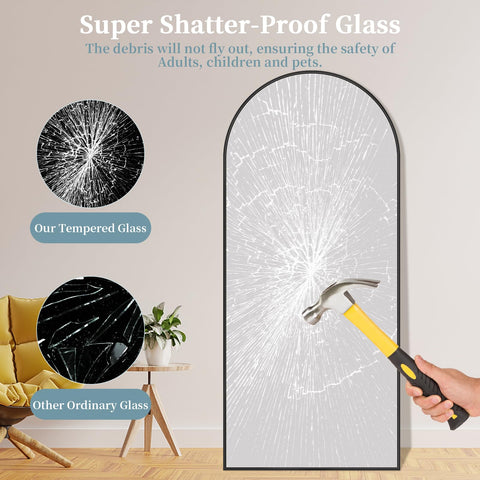 Coomily mirror leaning against wall demonstrating flexible placement and space-saving