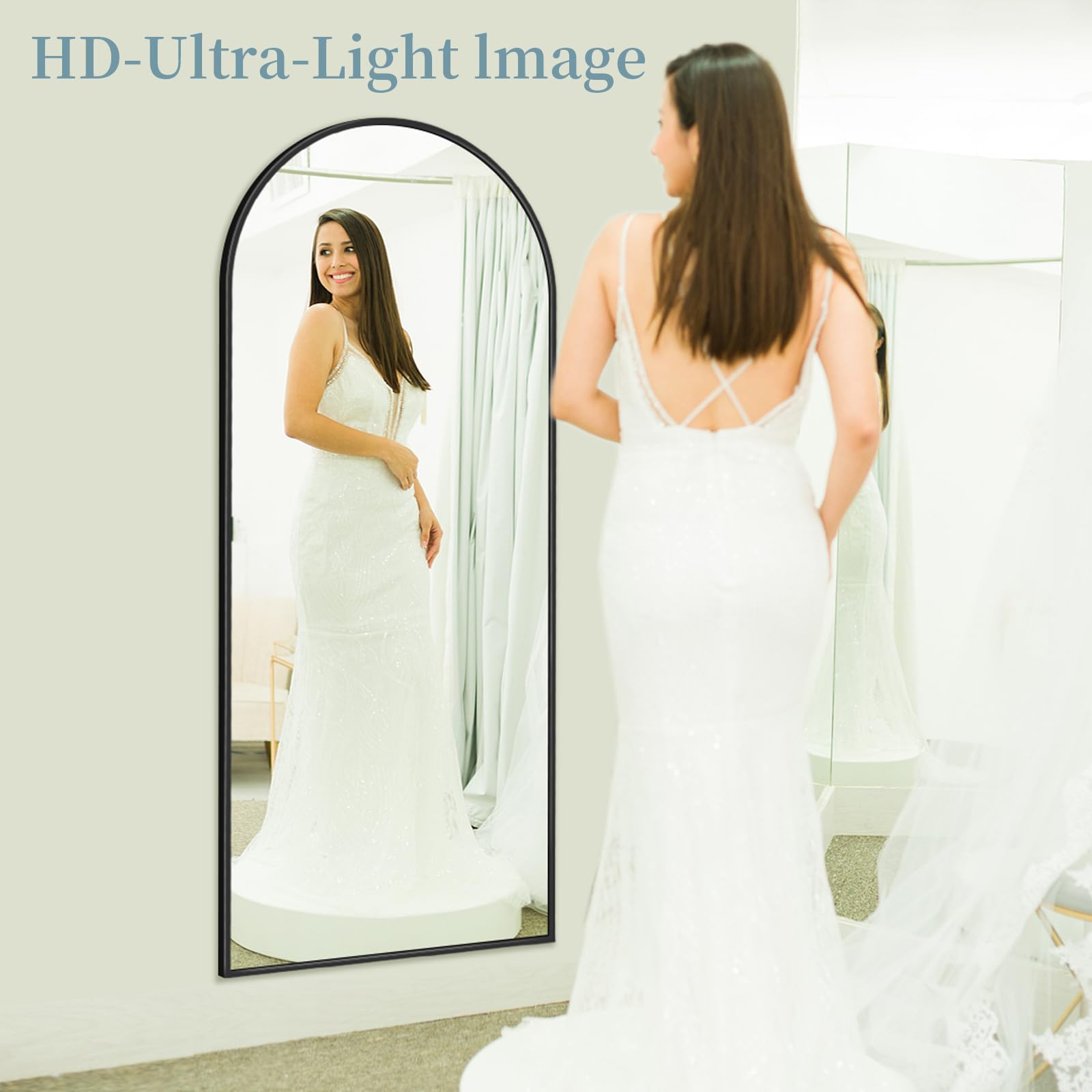 Coomily mirror reflecting outfit and shoes so you can assess looks head-to-toe