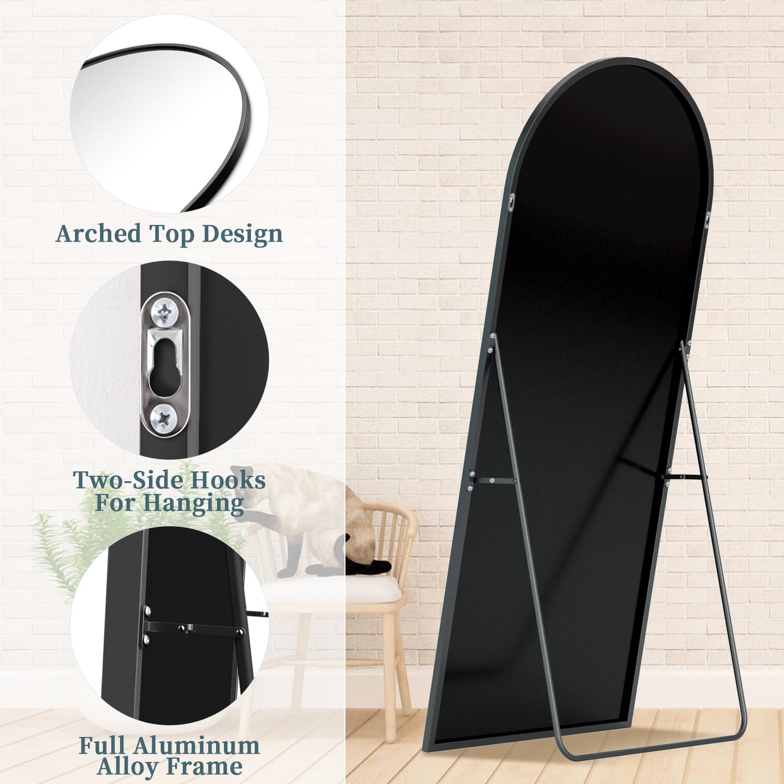 Coomily mirror on included stand ready to use without assembly for quick setup