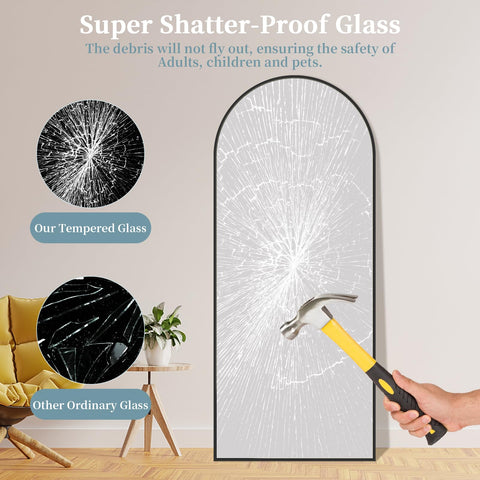 Coomily mirror frame and backing detail showing sturdy build and flat reflective surface